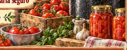 Conserva de tomates en frascos