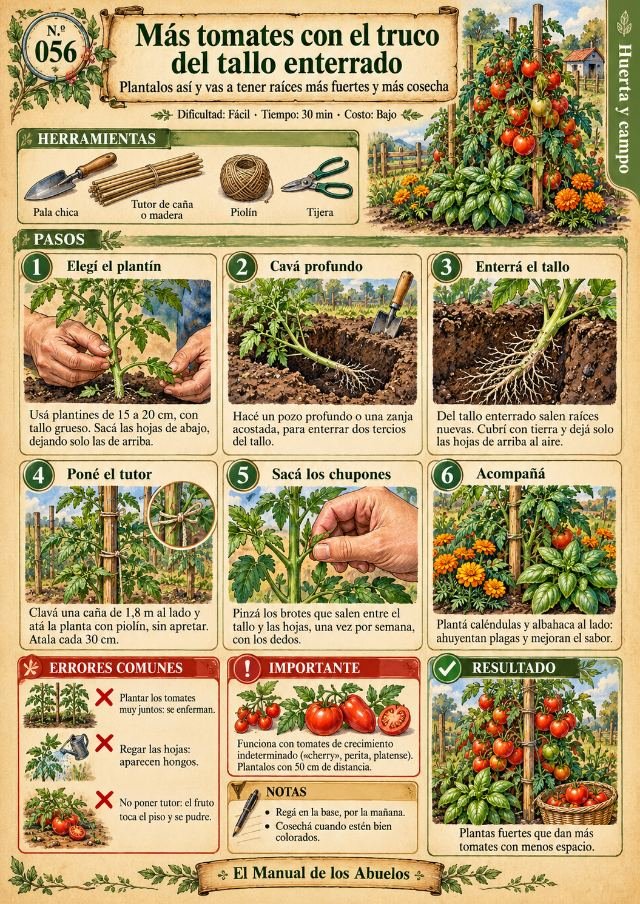 Página del manual: Más tomates con el tallo enterrado